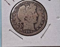 1908 S, Barber Silver Half Dollar - Etsy