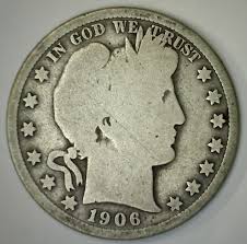1906 Barber Silver Half Dollar 50c US Type Circulated Coin ...