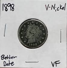1898 P Liberty V Nickel Better Date VF ( RAW1725 ) | eBay