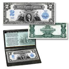 1899 $2 Silver Certificate Banknote "mini porthole"