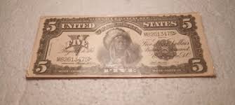 1899 $5 SILVER CERTIFICATE Bill INDIAN CHIEF $5 Novelty Fake ...