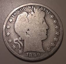 1899 Barber Half Dollar Philadelphia Mint US coin 50c 90 ...