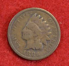 1886 T2 Indian Head Cent Penny Better Date Circulated Coin ...