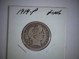 1914-P BARBER LIBERTY HEAD QUARTER DOLLAR COIN ...
