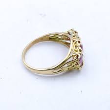 18CT YELLOW GOLD HIGH LEVEL RUBY & DIAMOND DRESS RING – Antique and Unique Jewels