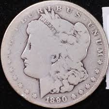 1890-CC Morgan Silver Dollar, About Good Circulated Coin ...