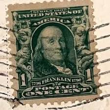 Antique | Design | Rare 96 Ben Franklin 1 Cent Stamp On A 1907 French Postcard | Poshmark