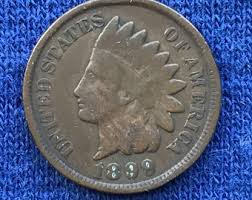 1899 Indian Head Pennies, Old US Coins, Antique Copper Penny ...