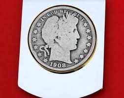 US 1908 Barber Half Dollar 90% Silver Coin Stainless Steel ...