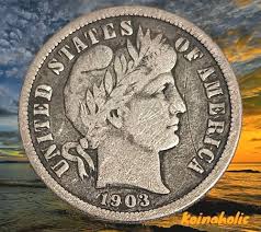 1903 O Barber Silver Dime Very Fine VF, 90% Silver Pulled ...