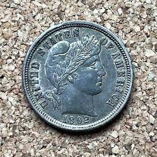 USA 1892 Barber Dime Silver, Amazing Details Coin, 1960's ...