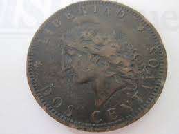 DOS 2 CENTAVOS! Vintage ARGENTINA coin: 1891 COPPER ...