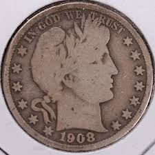 1908 Barber Half Dollar, Very Good Circulated Coin, Store ...