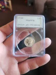1940 MS65FB 10C IN THE VINTAGE PCGS HOLDER