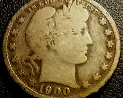 Vintage Solid Grade 1900 Barber Quarter Silver Coin Nice ...