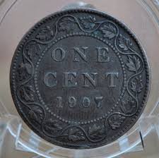 1907 Canadian One Cent - VF/XF Condition & Great Detail ...