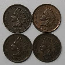 1899, 1901-1906 Indian Head Cents IHC 1c w/ 1889 Good Luck Token 28880 - PGS Gold And Coin