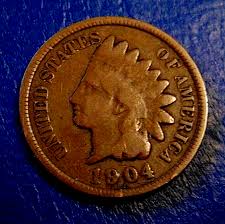 1904 US indian Head PENNY Coin USA 1 one Small Cent COPPER ...