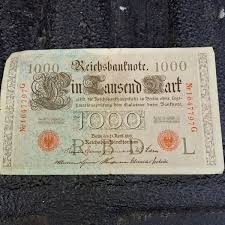 1000 mark Reichsbanknote 1910 average circulated Berlin ...
