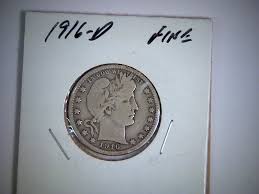1916-D BARBER LIBERTY HEAD QUARTER DOLLAR COIN, OLD SILVER ...
