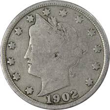 1902 Liberty Head V Nickel Circulated 5c Coin Collectible