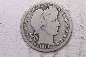 1911-S Barber Silver Quarter., Very Good., Circulated Coin ...