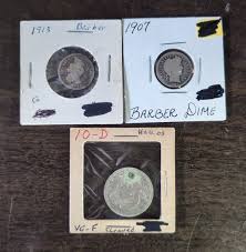 1907 & 1913 Barber Dime & 1910-D Barber Quarter | eBay