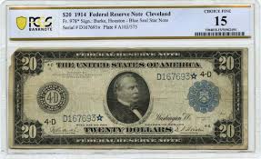 1914 $20 Federal Reserve Note Cleveland FR# 978* PCGS F15 ...