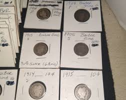 Three 1900s Barber Dimes 90 Percent Silver. Three Coins ...