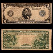 $5 Federal Reserve Note, St. Louis, Missouri - 1914 - United ...