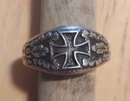 Antique PRE WWI 1914 DHG German Iron Cross Ring RARE Steel ...