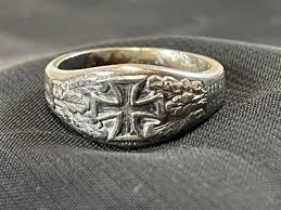 Antique PRE WWI 1914 DHG German Iron Cross Ring RARE Steel ...