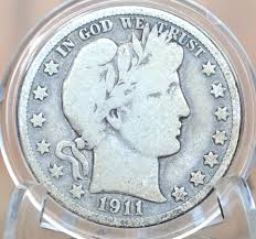 1911-S Barber Silver Half Dollar - VG (Very Good) Condition ...