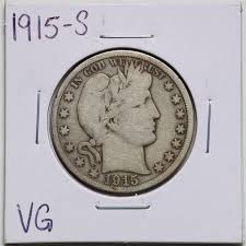1915-S 50C Barber Liberty Head Half Dollar in VG Condition ...