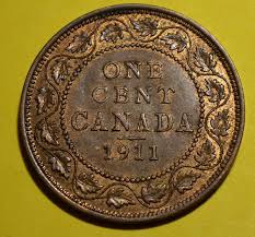 1911 Canada Large Cent AU / Unc with a lot or red showing ...