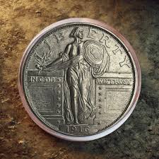 1916 Standing Liberty Quarter Dollar Silver Plated Rare US ...