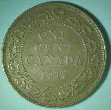 OLD CANADIAN COIN 1917 ONE CENT - LARGE CENT - George V | eBay