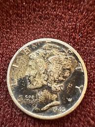 1945 Toned Mercury Dime Interesting Color Silver 10c Coin ...