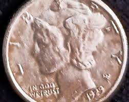 1929 D MERCURY DIME EXFINE Reproduction Restrike Tribute ...