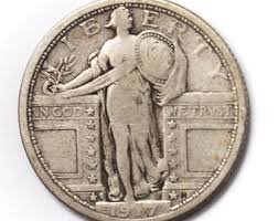 1917 S 25c Standing Liberty Silver Quarter Type ! Struck ...