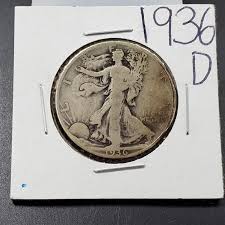 1936 D Walking Liberty Silver Half Dollar Coin VG Very Good ...