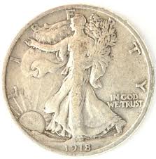 1918 Walking Liberty Half Dollar US 90% Silver 50 Cent Coin ...