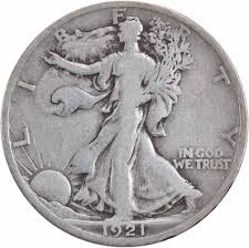 1921-D Walking Liberty Silver Half Dollar F Uncertified ...