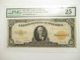 1922 $10 Gold Certificate, Large Size Note, PMG VF 25 | eBay