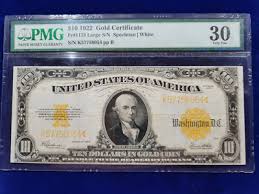 🌟 1922 $10 Ten Dollar Gold Certificate Fr#1173 PMG Very ...