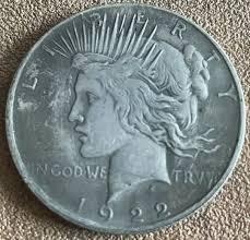 5 Coins Super Rare 1922 Peace Dollar 90% Silver Handmade Souvenir Dollar Commemorative Coin .900 Fine Silver Restrike Over 25 G Non Magnetic - Etsy
