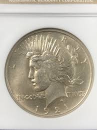 1921 Peace Dollar Beautiful High Relief Coin. NGC MS62. Rare Date | eBay