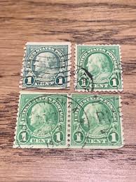 1923 FRANKLIN US POSTAGE 1 CENT STAMPS - DIFFERENT GREEN ...