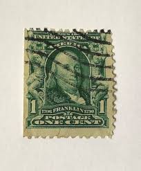 Vintage Green Ben Franklin One Cent Postage Stamp 1790 - Etsy
