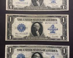 1923 One Dollar Silver Certificate VF+ Large Bill Blue Seal ...